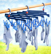 Load image into Gallery viewer, Space-Saving Collapsible Hanger with 19 Clips - Compact Clothes Organizer