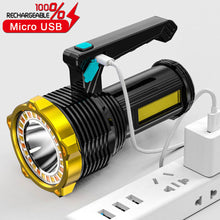 Load image into Gallery viewer, LED Flashlight Spotlight 1200mAh USB Rechargeable Hand Torch Super Bright Work Light Lamp Searchlight