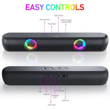 Load image into Gallery viewer, Wireless Bluetooth RGB Gaming TV Soundbar PC Speaker Bluetooth Sound Surrounded