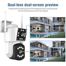 Load image into Gallery viewer, Outdoor HD Dual Lens Wireless Home Security WiFi CCTV IP Camera System PTZ Cam