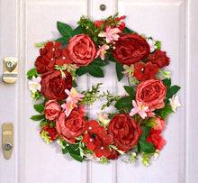 Load image into Gallery viewer, Butterfly Daisy or Peony Floral Spring Summer Wreath Home Decor - 45cm