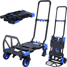 Load image into Gallery viewer, 2-in-1 Folding Convertible Hand Truck Dolly, 330LB Capacity Cart with Retractable Handle and 4 Wheels