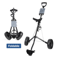 Load image into Gallery viewer, Foldable Golf Buggy Trolley Cart Push Pull 2 Wheels Aluminum Cart