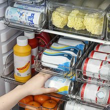 Load image into Gallery viewer, 2 Tiers Stackable Can Holder Rack Beverage Organizer For Kitchen Refrigerator