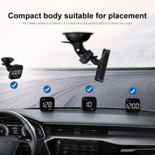 Load image into Gallery viewer, Universal Digital GPS Speedometer Car HUD Head Up Display MPH/KM Overspeed Alarm