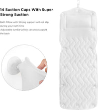 Load image into Gallery viewer, Full Body Bath Pillow Spa Cushion for Tub with Suction Cups and Air Mesh, Neck and Back Support