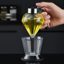 Load image into Gallery viewer, 200ml Oil Honey Syrup Dispenser Pot Jar Cup Trigger Storage Bottle Diamond Glass