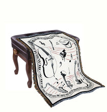 Load image into Gallery viewer, Cozy Music Lover Themed Cotton Throw Blanket - Fringed 150x120cm