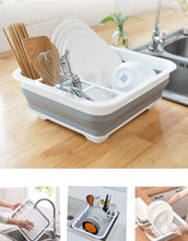 Load image into Gallery viewer, Collapsible Drying Dish Rack & Drainerboard Set Portable Dish Drainers Organizer