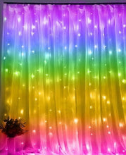 Load image into Gallery viewer, Colour Changing LED Curtain Lights with Remote USB Powered 3x2.7m