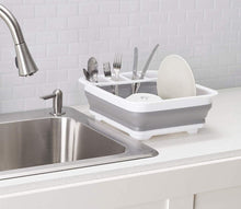 Load image into Gallery viewer, Collapsible Drying Dish Rack & Drainerboard Set Portable Dish Drainers Organizer