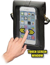 Load image into Gallery viewer, Premium PU Leather Touch Sling Purses with Phone Window & RFID Blocking