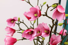 Load image into Gallery viewer, Blooming Pink Magnolias - 21 Silk Flowers, Long 90cm Stems, Forever Lasting