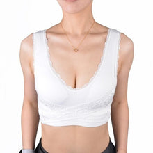 Load image into Gallery viewer, Comfort Boost Lace Wing Bra Padded Support Soft Lift Shaping Bra - Beige/White