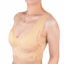 Load image into Gallery viewer, Comfort Boost Lace Wing Bra Padded Support Soft Lift Shaping Bra - Beige/White