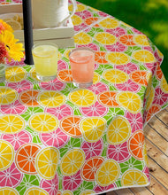 Load image into Gallery viewer, AL Fresco Citrus Tablecloth - Wrinkle-Free, Easy to Clean, 136cm Diameter