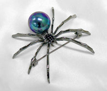 Load image into Gallery viewer, Black Spider Pin Badge Large Brooch Accessories Gothic Pin
