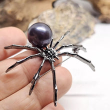 Load image into Gallery viewer, Black Spider Pin Badge Large Brooch Accessories Gothic Pin