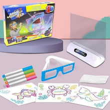 Load image into Gallery viewer, Kids 3D Drawing Board - LED Light Board, 3D Glasses, & Markers for Fun Tracing