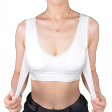 Load image into Gallery viewer, Comfort Boost Lace Wing Bra Padded Support Soft Lift Shaping Bra - Beige/White