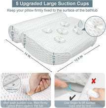Load image into Gallery viewer, Ergonomic Luxury Bath Pillow Spa Bathtub Cushion with 4D Air Mesh and 5 Suction Cups For Head Neck Back Support