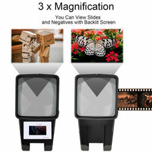 Load image into Gallery viewer, 35mm Slide Viewer, 3X Magnification and Desk Top LED Lighted Illuminated Viewing