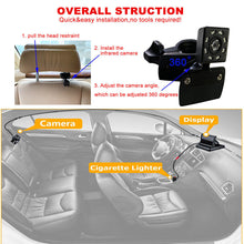 Load image into Gallery viewer, LED Car Seat HD Camera Baby Monitor w/ 4.3 inch Folding Display Screen and Night Vision