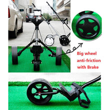 Load image into Gallery viewer, Foldable Golf Buggy Trolley Cart 3 Wheels Aluminum Push Pull Golf Cart with Footbrake