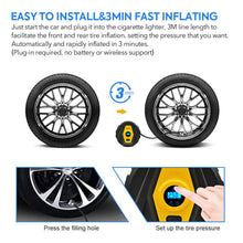 Load image into Gallery viewer, 12V Car Tyre Inflation Tire Inflator Pump Automatically Inflator Air Compressors