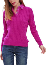 Load image into Gallery viewer, Murals Women’s Long Sleeve Jumper Sweater, Button Collared, 100% Cotton