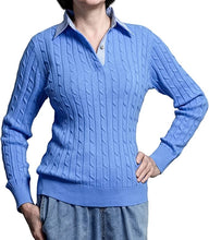 Load image into Gallery viewer, Murals Women’s Long Sleeve Jumper Sweater, Button Collared, 100% Cotton