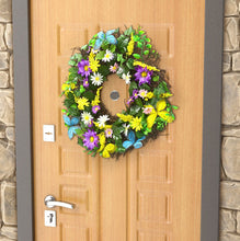 Load image into Gallery viewer, Butterfly Daisy or Peony Floral Spring Summer Wreath Home Decor - 45cm