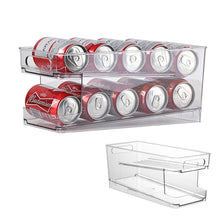 Load image into Gallery viewer, 2 Tiers Stackable Can Holder Rack Beverage Organizer For Kitchen Refrigerator
