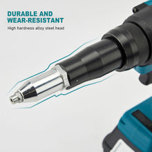 Load image into Gallery viewer, Cordless Electric Rivet Gun Brushless Automatic Blind Tool Skin with 4 Rivets for Makita 18V Li-ion Battery
