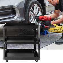 Load image into Gallery viewer, 3-Tier Steel Tool Trolley Cart Workshop on Wheels Trolly Work Mechanic 150Kg