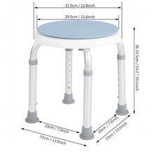 Load image into Gallery viewer, Swivel Shower Chair Seat Adjustable Bath Stool Aluminum Bench
