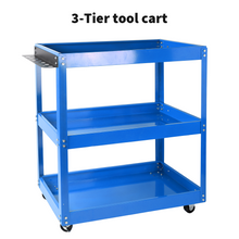 Load image into Gallery viewer, 3-Tier Steel Tool Trolley Cart Workshop on Wheels Trolly Work Mechanic 150Kg
