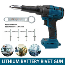 Load image into Gallery viewer, Cordless Electric Rivet Gun Brushless Automatic Blind Tool Skin with 4 Rivets for Makita 18V Li-ion Battery