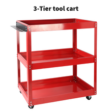 Load image into Gallery viewer, 3-Tier Steel Tool Trolley Cart Workshop on Wheels Trolly Work Mechanic 150Kg