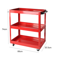 Load image into Gallery viewer, 3-Tier Steel Tool Trolley Cart Workshop on Wheels Trolly Work Mechanic 150Kg