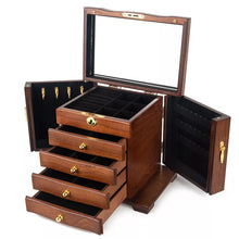 Load image into Gallery viewer, Extra Large Wooden Jewellery Box Necklace Ring Storage Cabinet Display Organiser