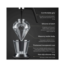 Load image into Gallery viewer, 200ml Oil Honey Syrup Dispenser Pot Jar Cup Trigger Storage Bottle Diamond Glass