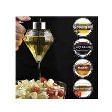 Load image into Gallery viewer, 200ml Oil Honey Syrup Dispenser Pot Jar Cup Trigger Storage Bottle Diamond Glass