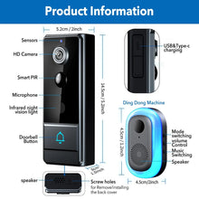 Load image into Gallery viewer, Smart WiFi Doorbell Video Door Bell Audio Intercom Night Vision Doorbell Camera