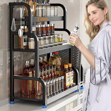 Load image into Gallery viewer, 3 Tier Stainless Steel Kitchen Spice Rack Storage Organizer Seasoning Bottle Stand Shelf Holder