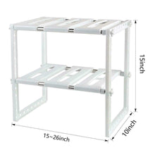 Load image into Gallery viewer, 2 Tier Under Sink Storage Shelf Kitchen Organizer Drawer Expandable Cabinet Rack