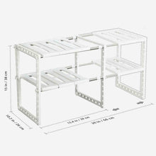 Load image into Gallery viewer, 2 Tier Under Sink Storage Shelf Kitchen Organizer Drawer Expandable Cabinet Rack
