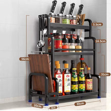 Load image into Gallery viewer, 3 Tier Stainless Steel Kitchen Spice Rack Storage Organizer Seasoning Bottle Stand Shelf Holder