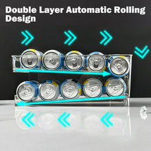 Load image into Gallery viewer, 2 Tiers Stackable Can Holder Rack Beverage Organizer For Kitchen Refrigerator