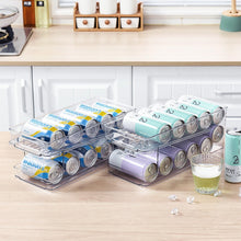 Load image into Gallery viewer, 2 Tiers Stackable Can Holder Rack Beverage Organizer For Kitchen Refrigerator